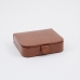 Brown "Croco" Leather Jewelry Case with Snap Closure